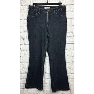 Coldwater Creek Natural Fit Relaxed Straight Fit Jeans Dark Wash Stretch‎ Size 8